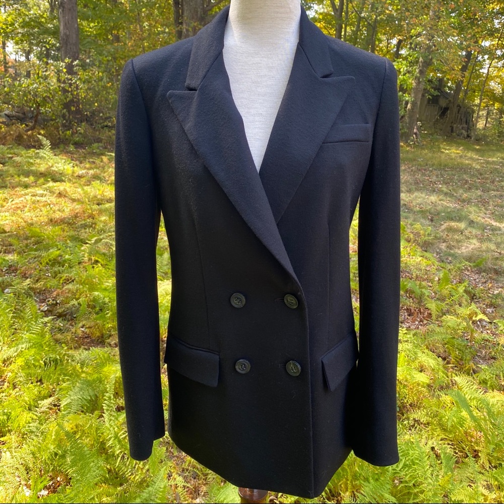 DIANE VON FURSTENBERG JACKET BLAZER BLACK DOUBLE BREASTED LOURDES SMALL FIT